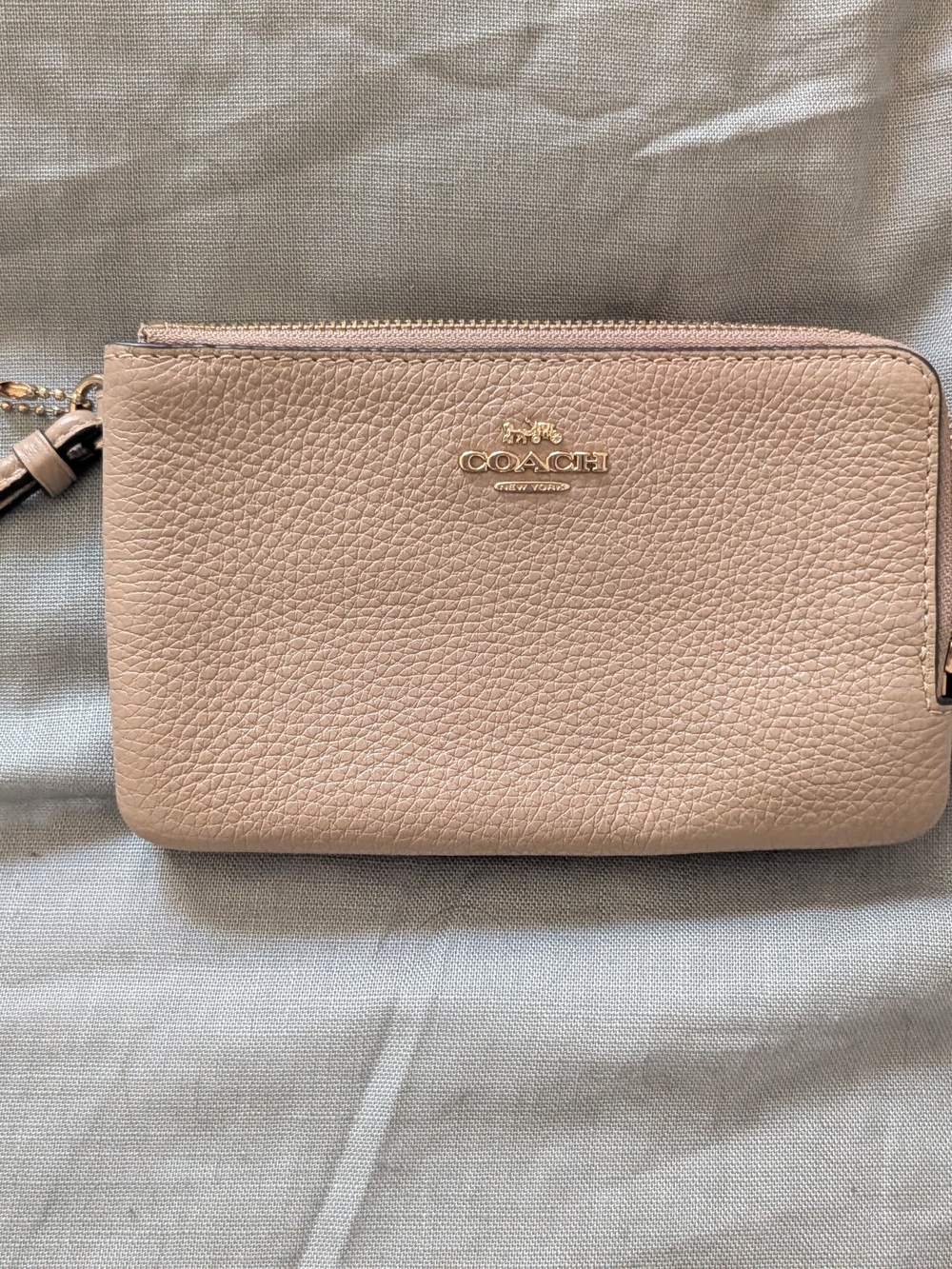 COACH Pebble Leather Wristlet